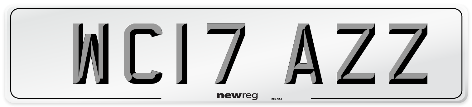 WC17 AZZ Number Plate from New Reg